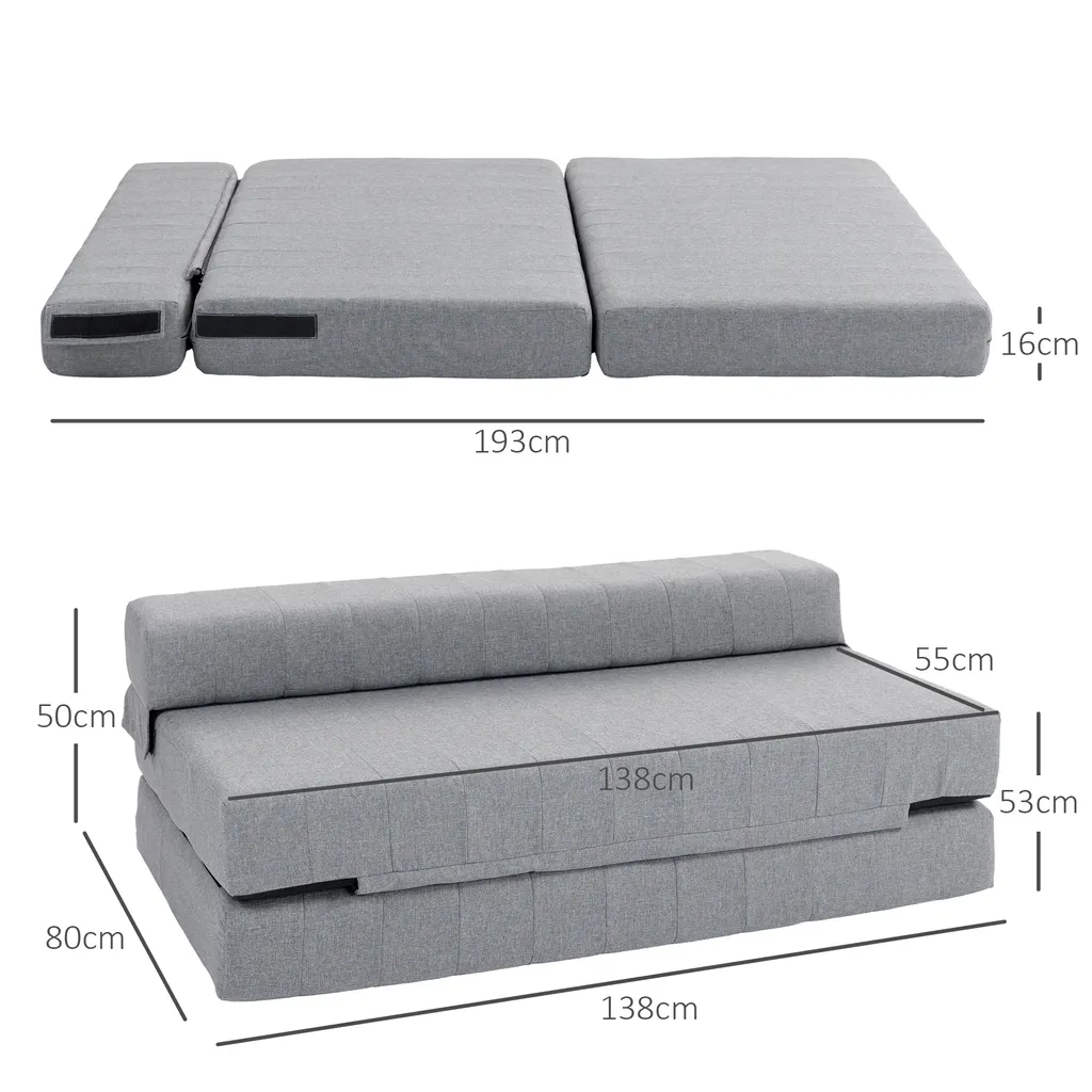 Canapé-lit de sol convertible - Solution gain de place pliable 2 places