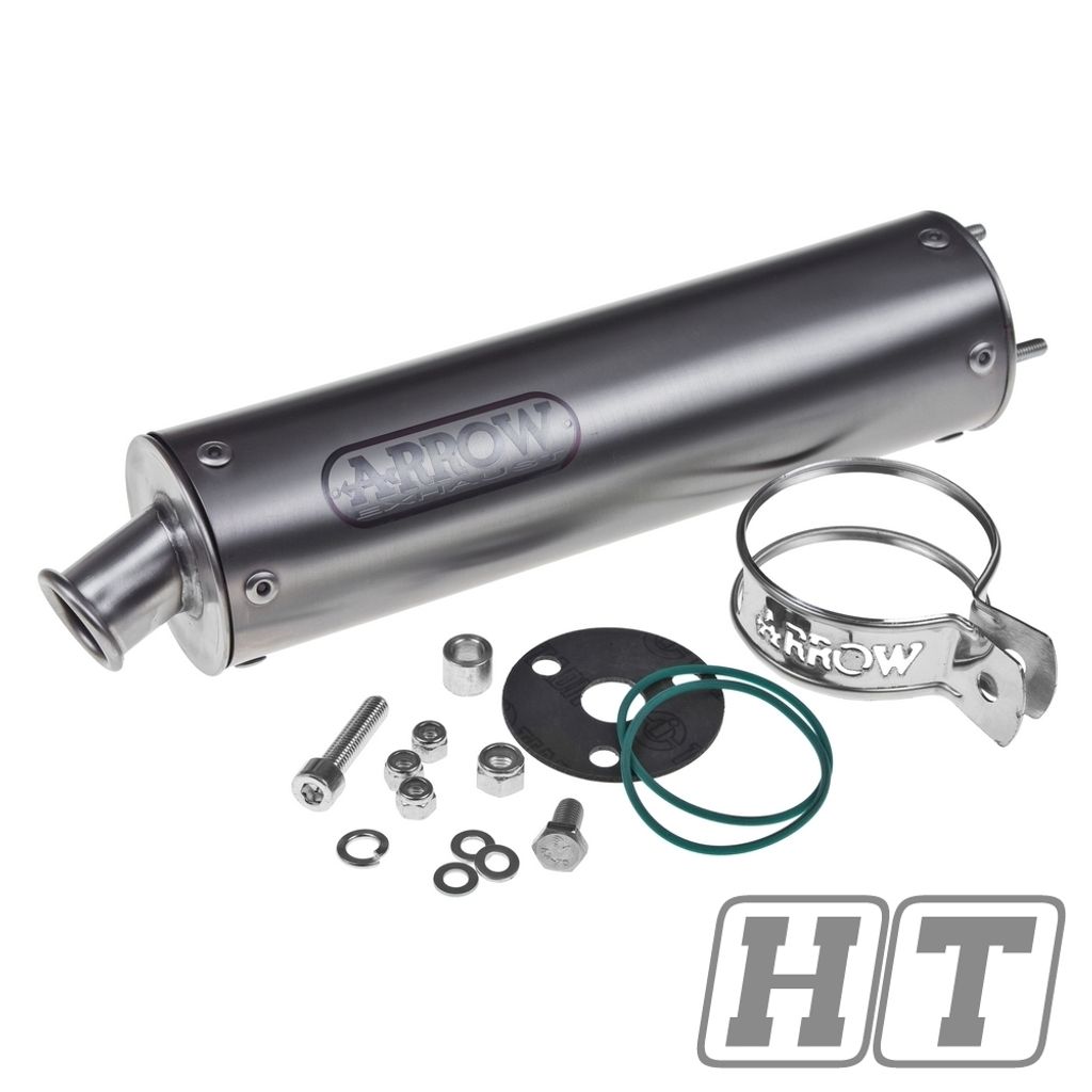 Endschalldämpfer Arrow Rund Titan mit Zulassung für Aprilia RS, MBK X-Power Yamaha TZR / R1 RR Derbi GPR Tuono 50 ccm