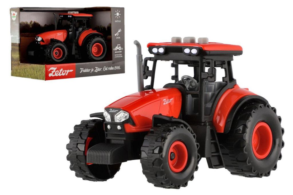 Zetor-Traktor aus Kunststoff, 9 x 14 cm, mit Schwungrad, Produktbild 