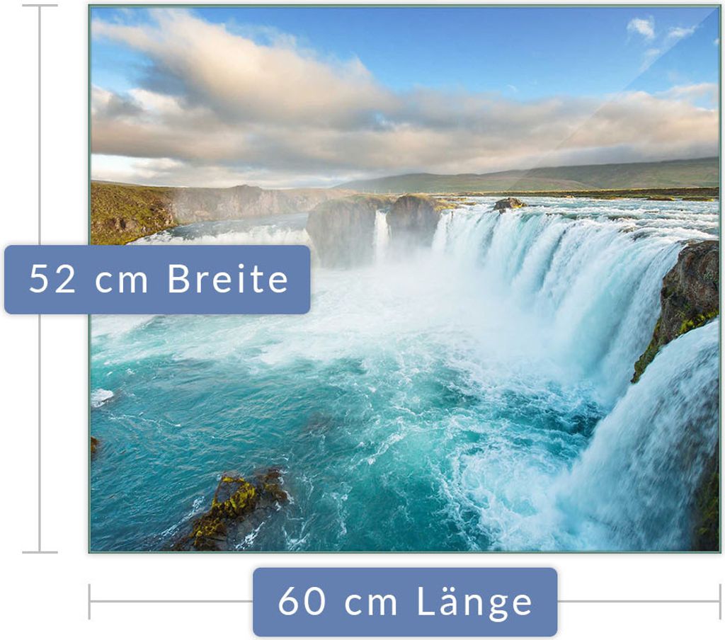 Herdabdeckplatte Abdeckung Glaskeramikkochfeld Abdeckplatte 1-Teilig 60x52 Wasserfall Glas