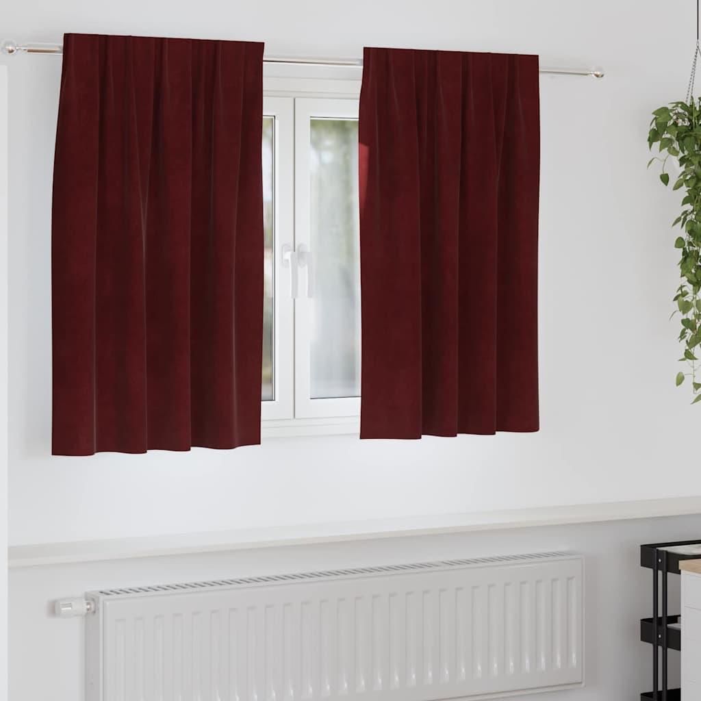 Verdunkelungsvorhänge 2 pcs Weinrot 140 x 140 cm Samt