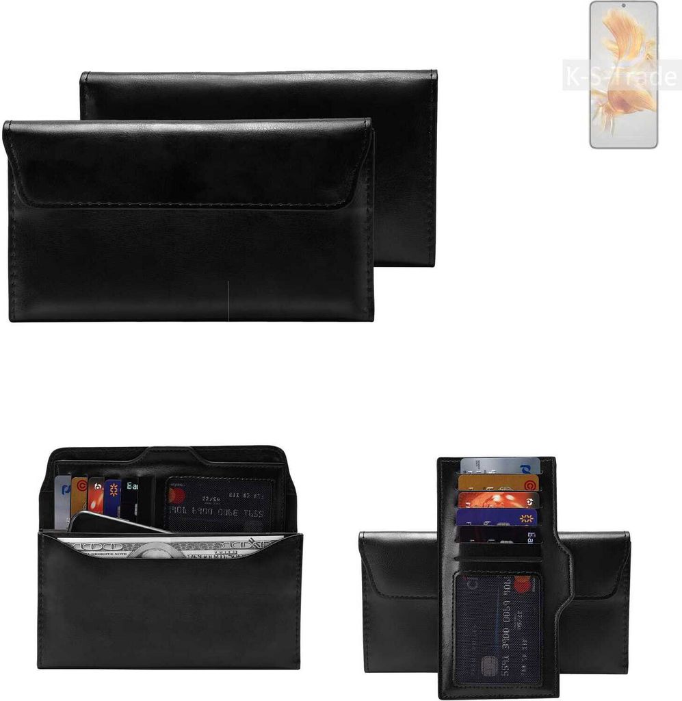 K-S-Trade Handy Hülle kompatibel mit Huawei Mate 50E Schutz Hülle Tasche Schutz Case Handytasche Kunstleder schwarz, 1x