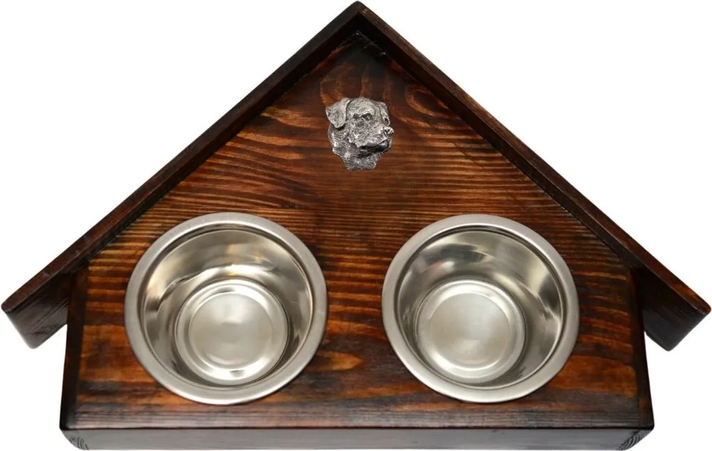 Rottweiler II Art-Dog: Supporto Rialzato con Doppia Ciotola Acciaio