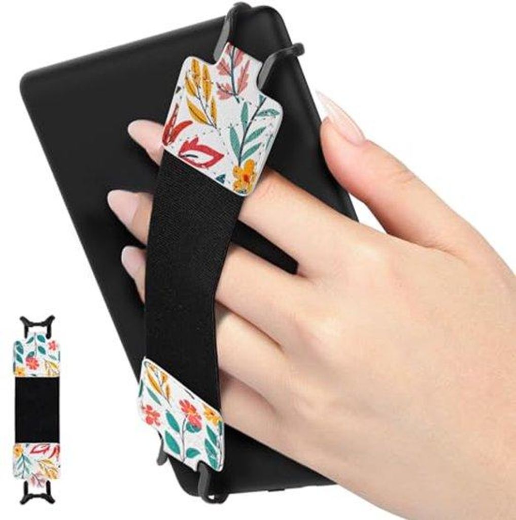 Sicherheitsgurt für 15-20 cm E-Reader - Elastischer Handgriff, Leicht, Schwarz