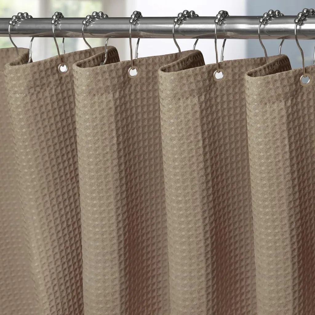 Rideau de douche imperméable kaki 92x182 cm anti-moisissure gaufré