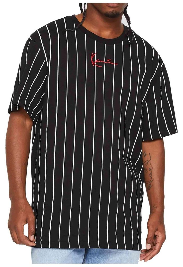 Maglietta Karl Kani Small Signature a righe sottili da uomo Immagine del prodotto 