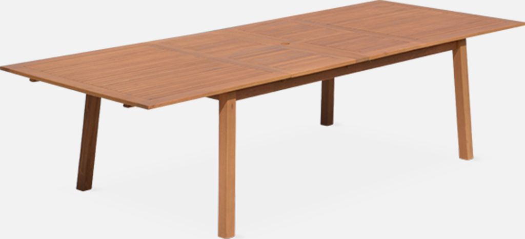 sweeek - Erweiterbarer Holztisch für 12 Personen - Holzfarben