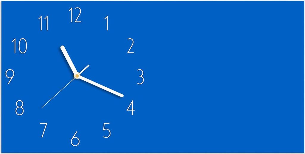 Wanduhr aus Glas mit Motiv Blauer Hintergrund II- 60 x 30 cm - inkl. Aufhängesystem
