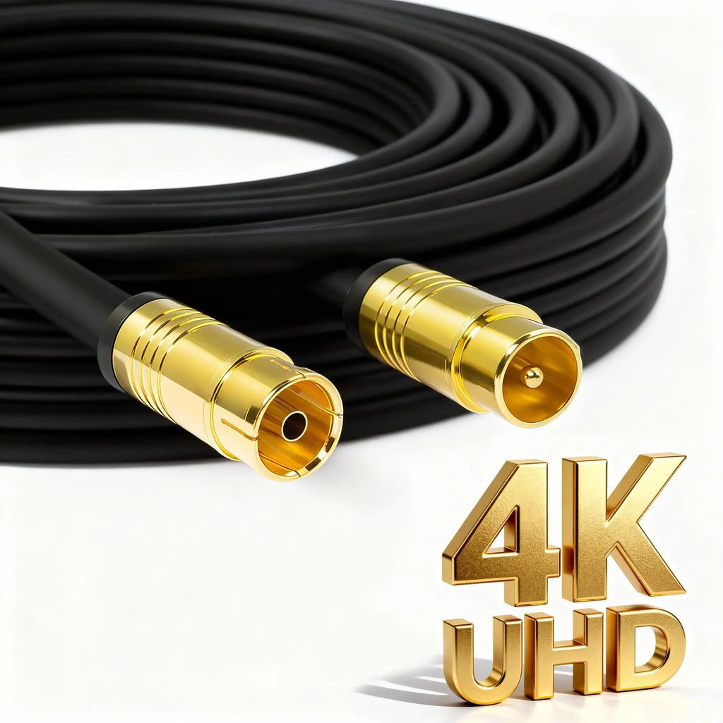 4m Antennenkabel für TV Kabelfernsehen HD 4K 135dB Koaxial Produktbild 