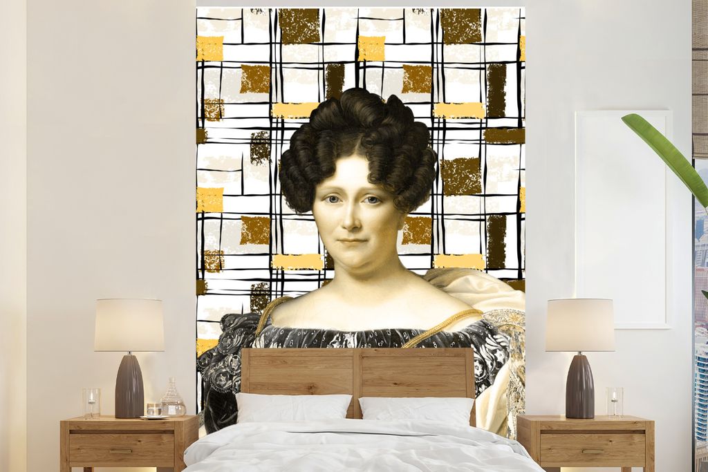 MuchoWow Fototapete für Wohnzimmer oder Schlafzimmer Wandtapete Vinyl Motivtapete Mondrian - Johanna Henriette Engelen - Bronze - 160x240 cm - V...
