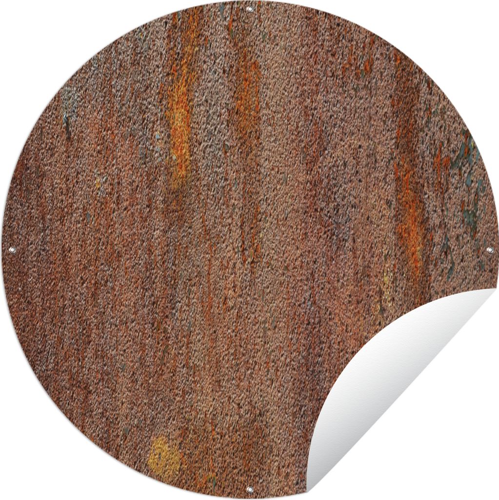 MuchoWow Gartenposter Outdoor-Poster Rund Gelb - Rot - Wand Ø 90 cm Gartendeko Rundes Poster draußen