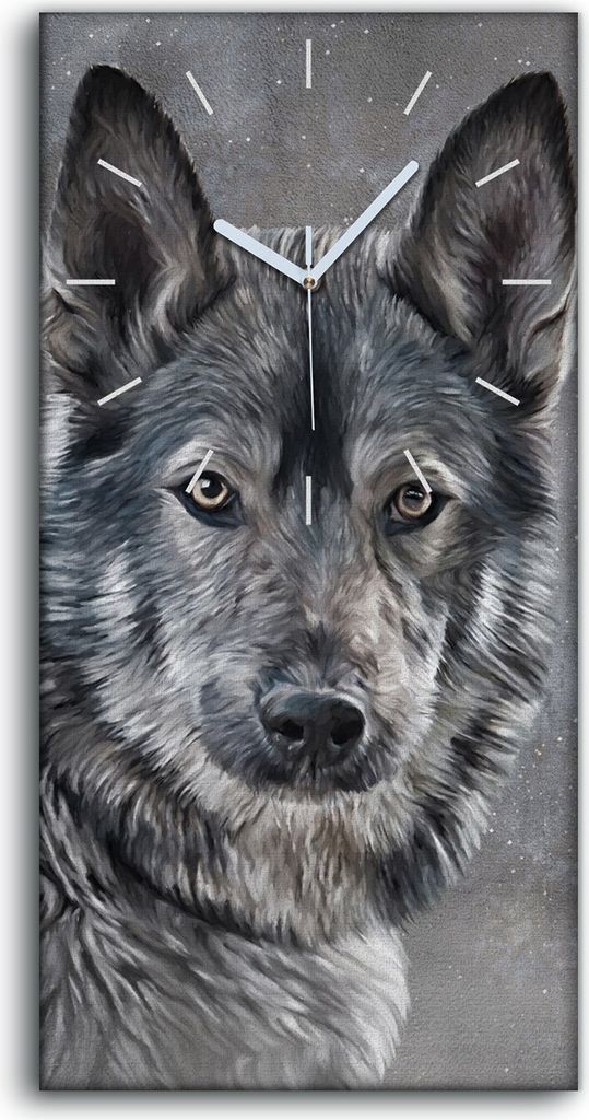Wandkunst Leinwand Bild Uhr 30x60 Gemälde Winter Schnee Produktbild 