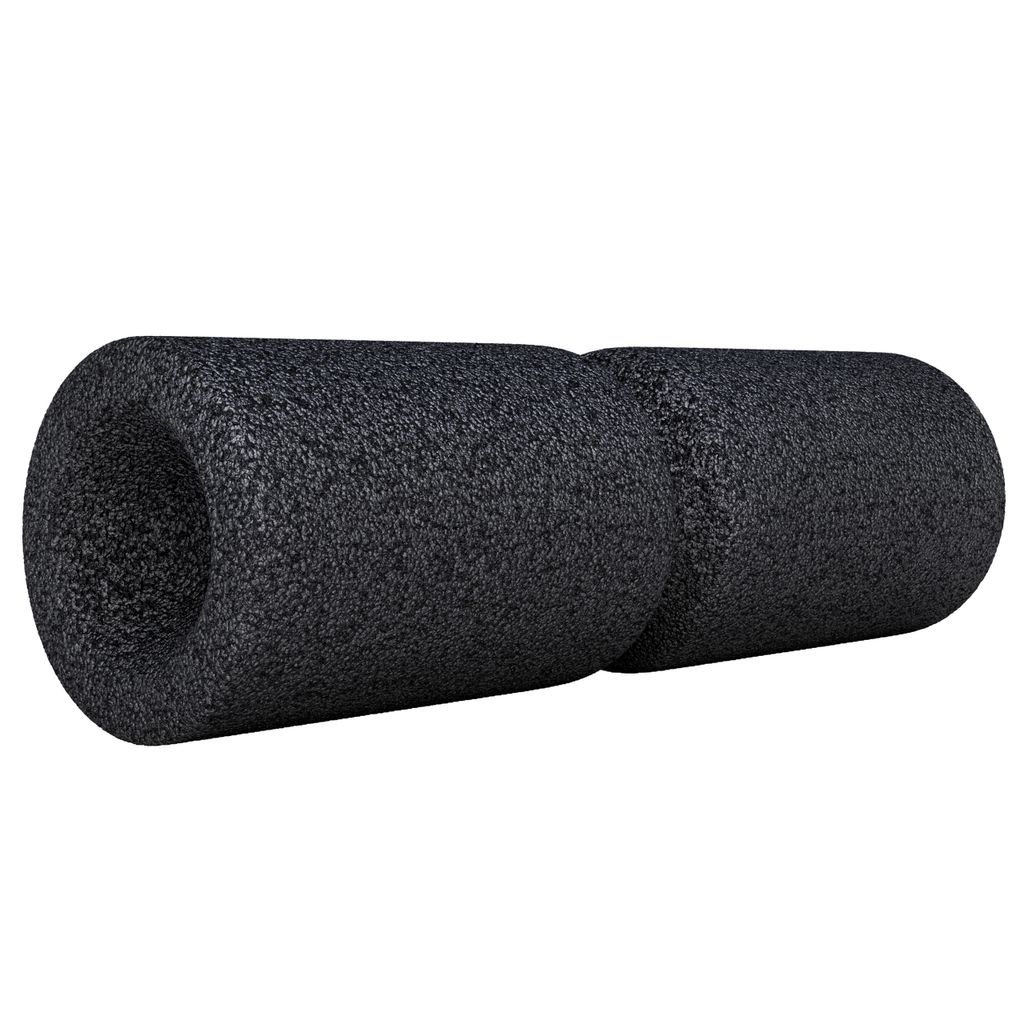 GORILLA SPORTS Faszienrolle - mit Umlaufrille, 38 cm, Hochdichter Schaumstoff, Schwarz - Foam Roller, Massagerolle für Rücken, Beine, Wirbelsäule