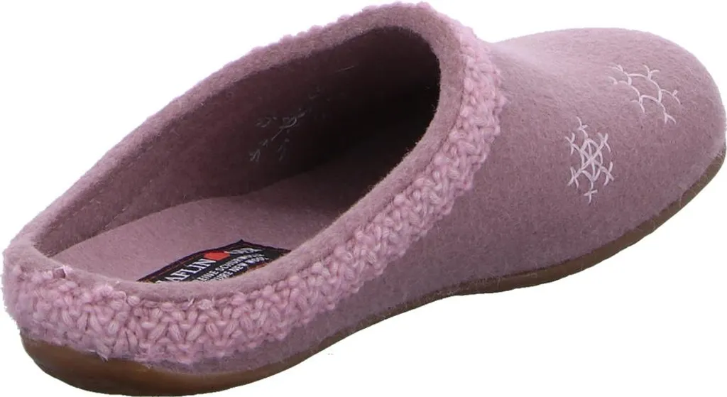 Pantoufles en Laine Haflinger Everest Snowflake Rose Taille 39