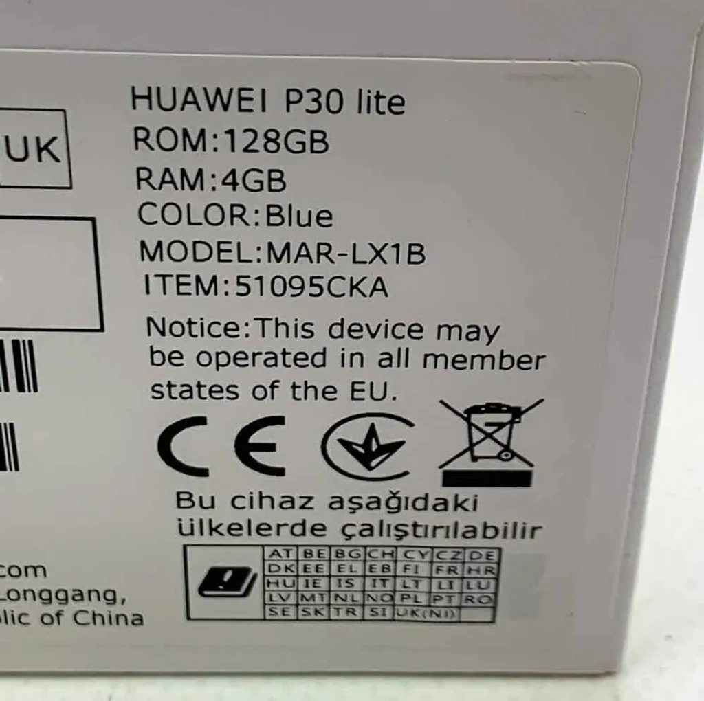 Smartphone Huawei P30 lite 128GB Blu - Fotocamera 48MP AI Social - 30