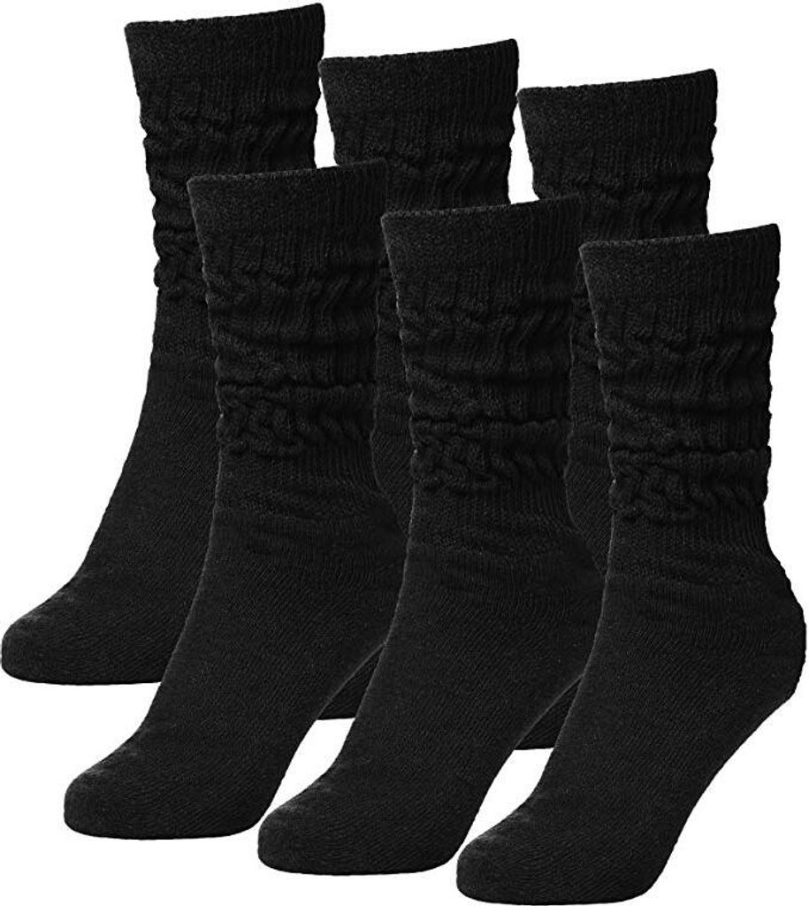 Brubaker Uni 6er Pack Slouch Socken Schwarz Gr. 35/38