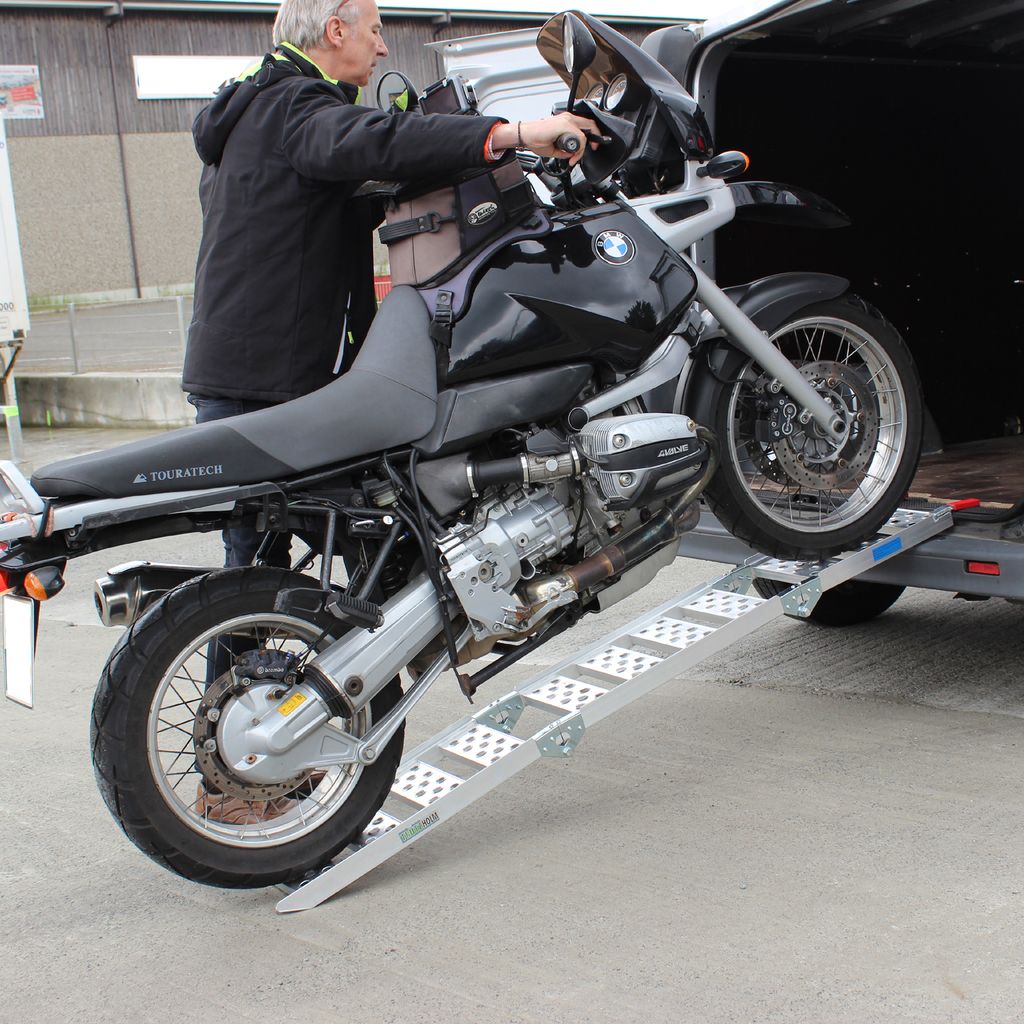 Motorrad Alu Auffahrrampe Rampe Verladerampe Auffahrschiene für 200 kg klappbar