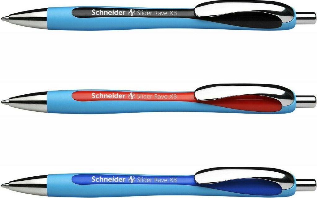 Schneider Slider Rave XB - 3er-Set schwarz, rot, blau
