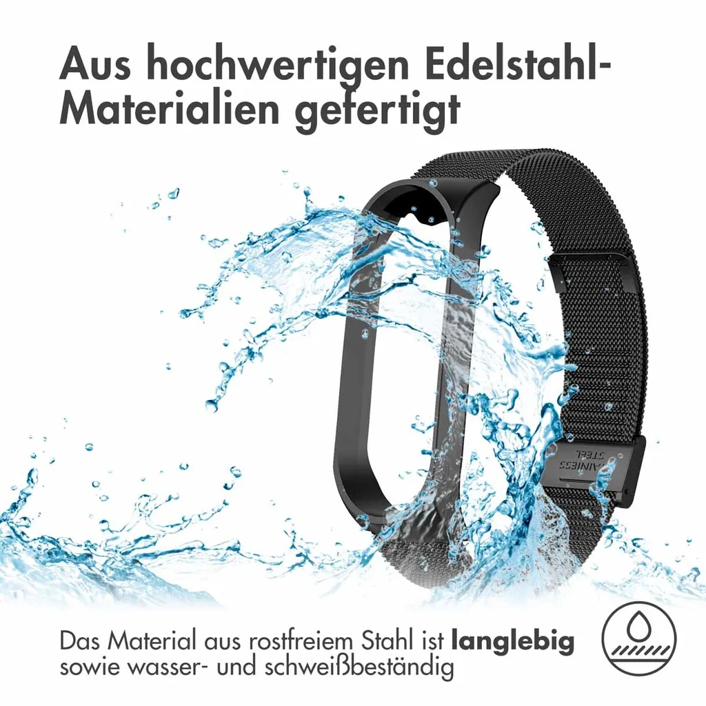 Xiaomi Mi Band 7 Band: fascia pieghevole milanese imoshion con sistema a scatto - 3