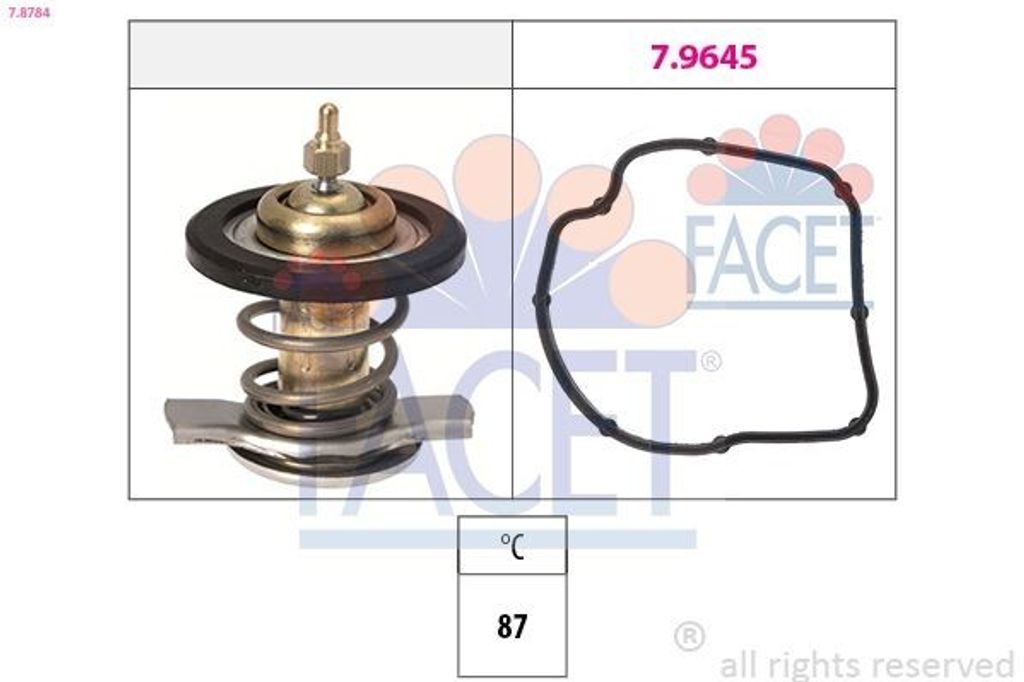 FACET Thermostat Kühlmittel 87°C passend für MERCEDES-BENZ Produktbild 