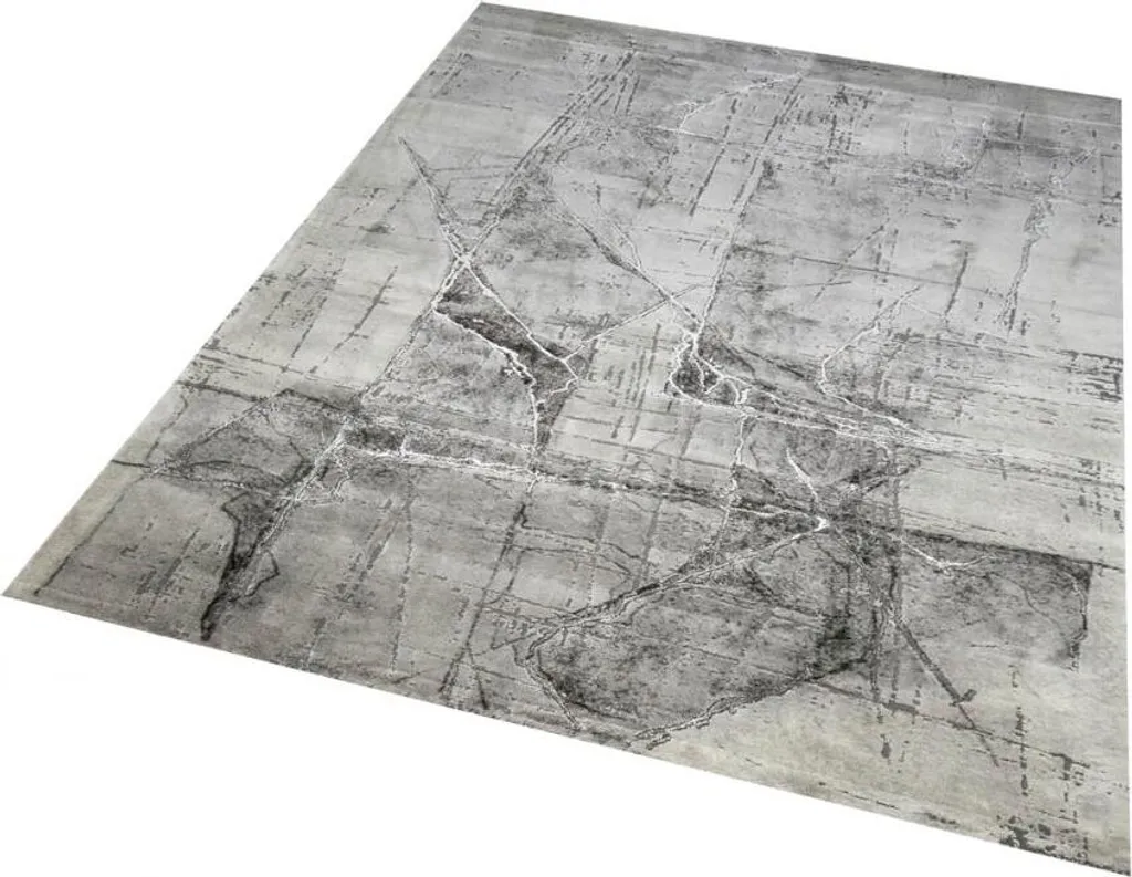 Tapis de salon abstrait moderne gris crème idéal petit espace - 2