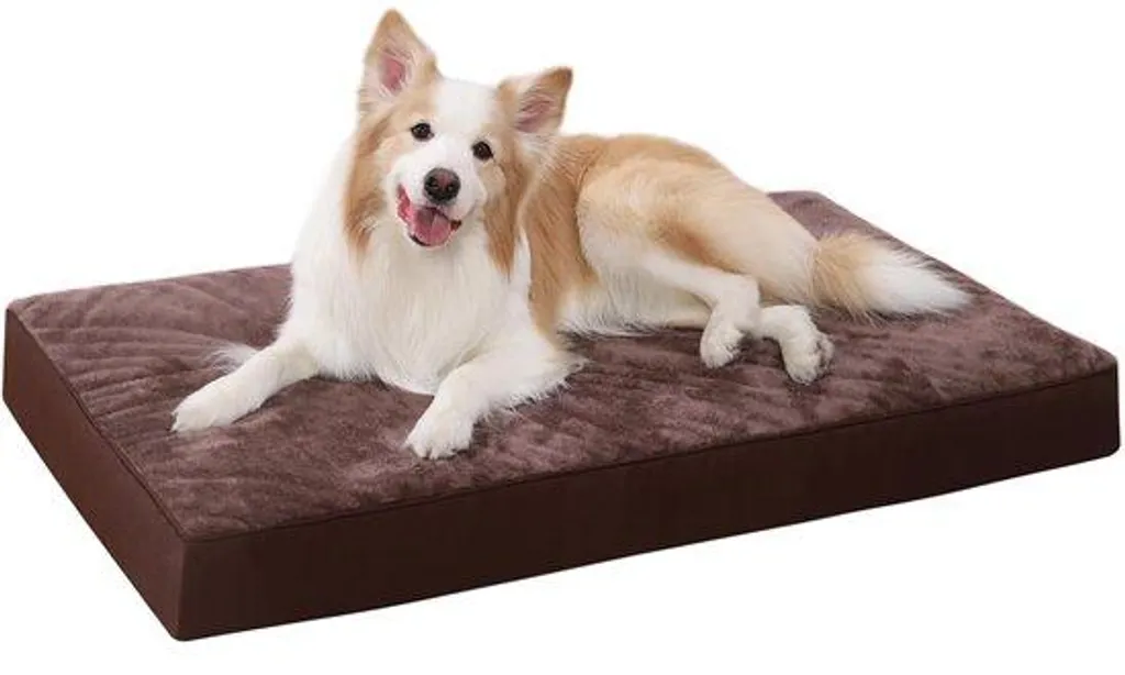 Matelas chien lavable 90 cm avec mousse orthopédique couleur chocolat
