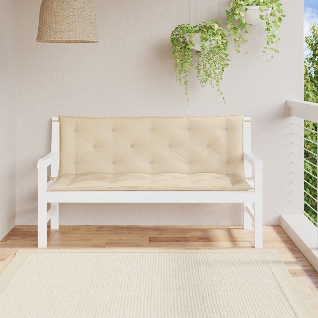 The Living Store Gartenbank-Auflagen 2 Stk. Beige 150x50x7 cm Oxford-Gewebe