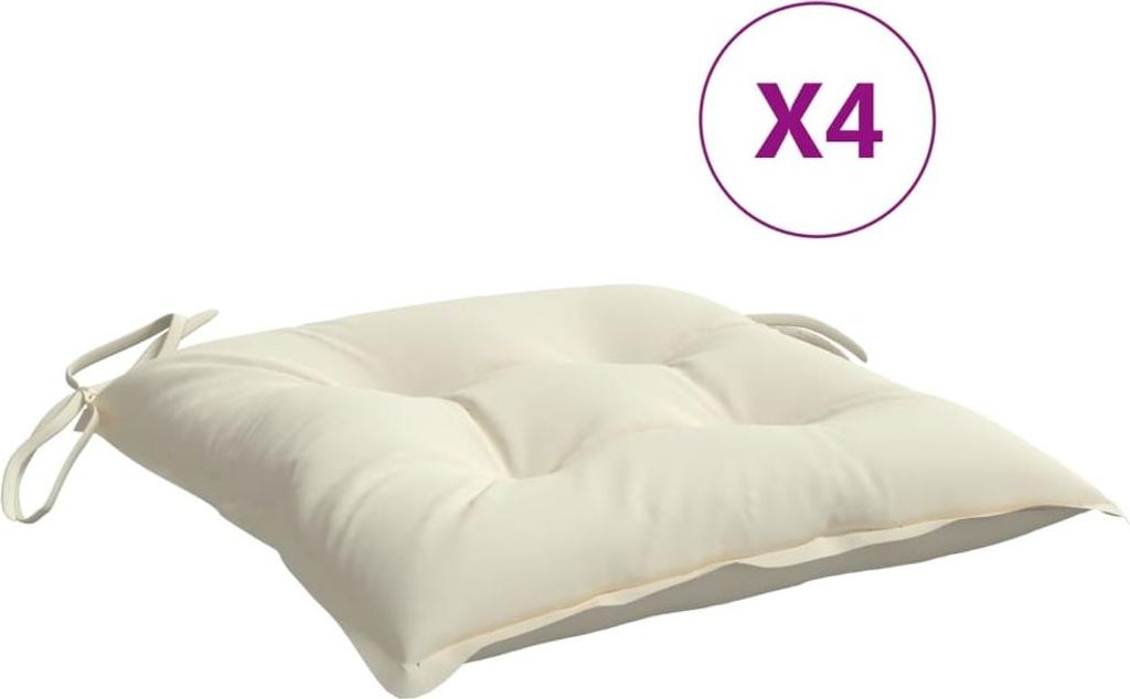 A single cream-colored seat cushion is shown on a white background, with a circular graphic indicating 'X4' in the upper right corner.
