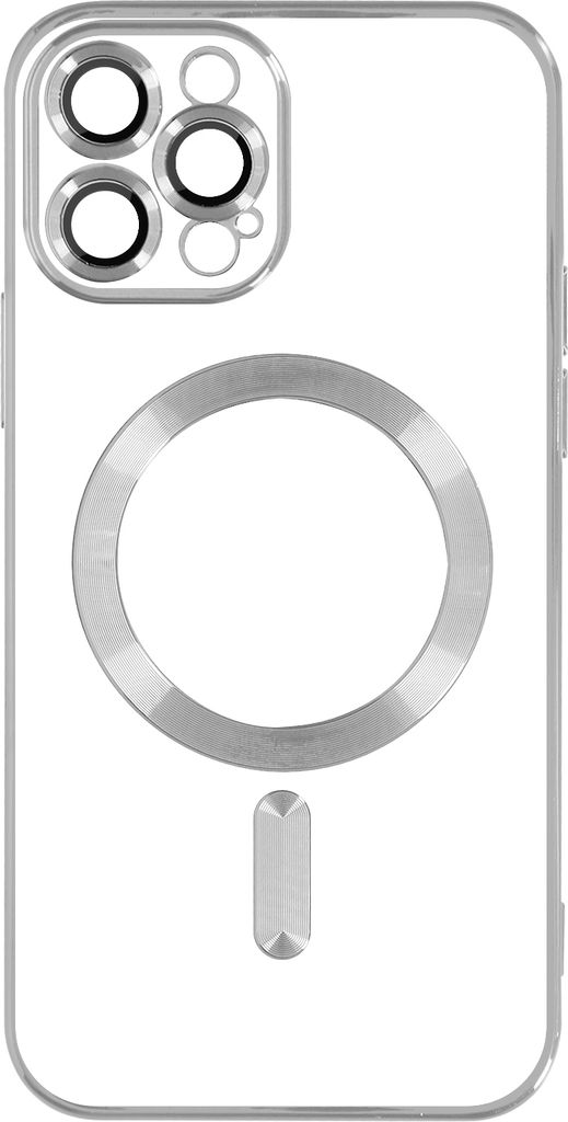 MagSafe Silikonhülle Apple iPhone 13 Pro Max Kameraschutz Chrom Umradung Silber
