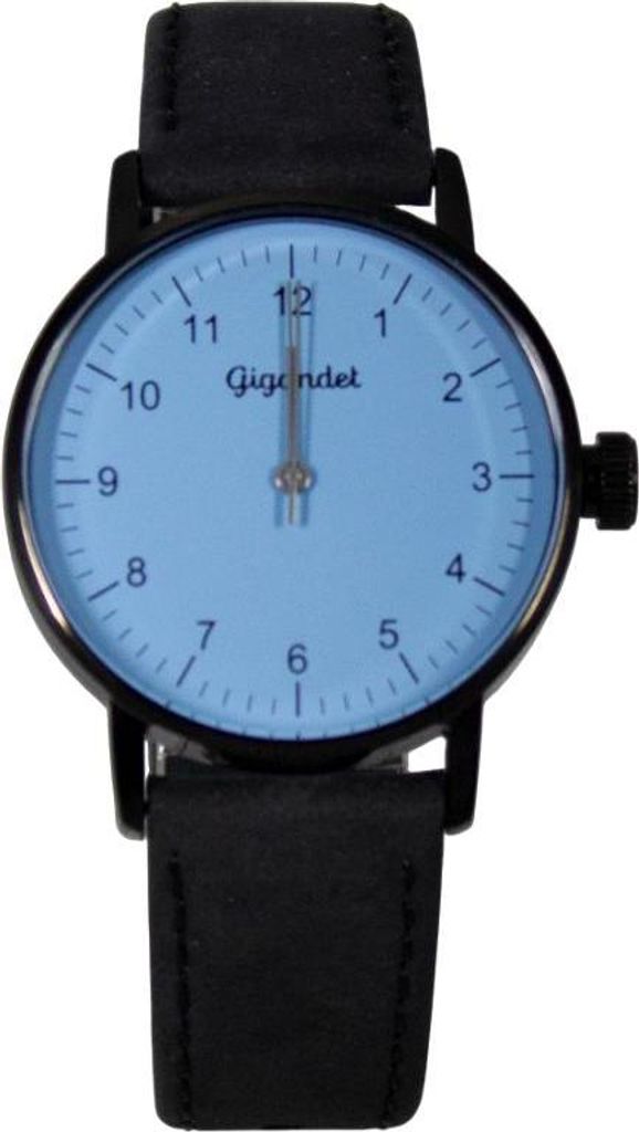 Gigandet Armbanduhr Quarz Damen Edelstahl Lederband Schwarz Blau G27-015
