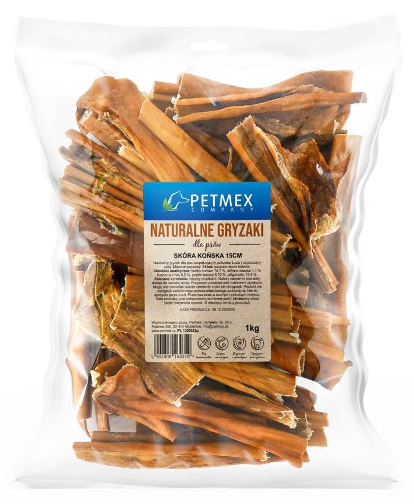 Petmex Koňská kůže 15cm Přírodní žvýkací pamlsek pro psy Obrázek produktu 