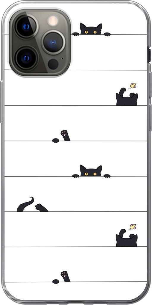 MuchoWow Handyhülle Schutzhülle Hülle für Telefoonhoesje iPhone 13 Pro Katze - Muster - Maus - Jungen - Mädchen - Kinder - Kinder Silikon So...