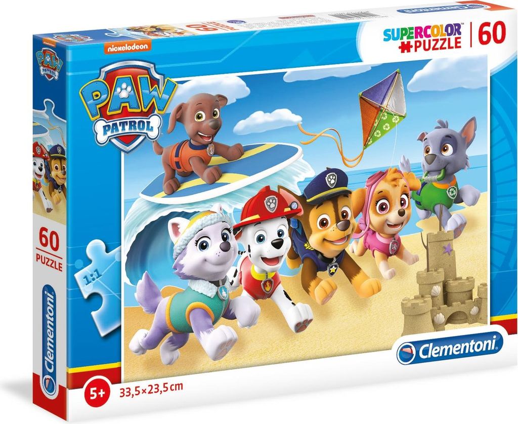 Clementoni - Puzzle Paw Patrol 60 elementw, oryginalny produkt edukacyjny