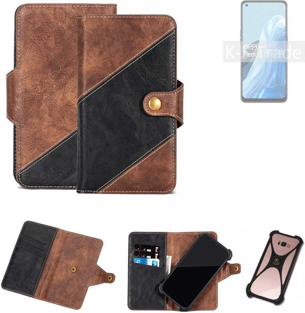 K-S-Trade Handyhülle Schutzhülle Bookstyle Case kompatibel mit Oppo Reno8 Lite 5G Klapphülle Cover Hülle Schutztasche 1x