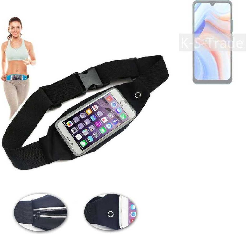 K-S-Trade Jogging-Armband kompatibel mit Cubot Note 8 Gürteltasche Umhängetasche Bauchtasche schwarz Sport Running Jogging Fitness Laufen Exercise
