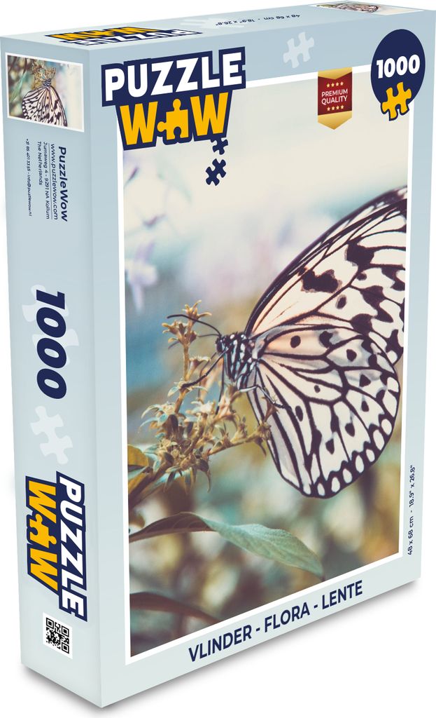 MuchoWow Puzzle 1000 Teile Schmetterling - Blumen - Frühling - Spielzeug - Alt und Jung - Spiele - Puzzeln