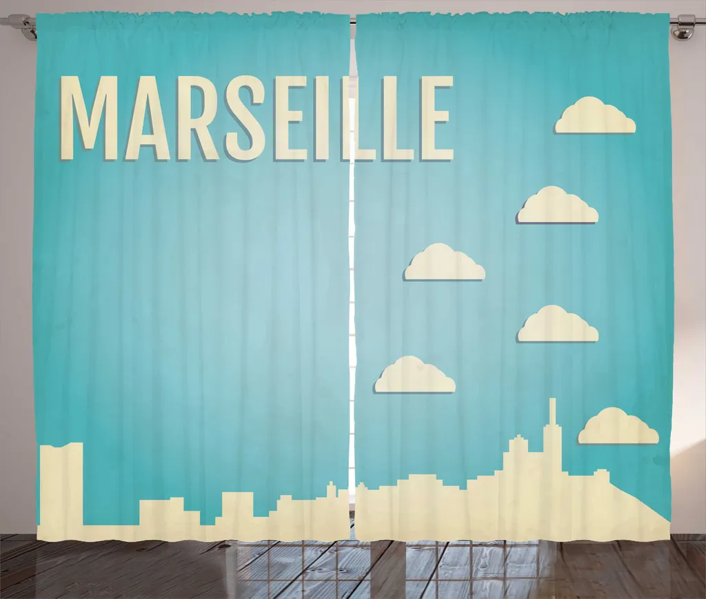 ABAKUHAUS Rideau Marseille Rustique 280x225cm à Fronces Dark Seafoam