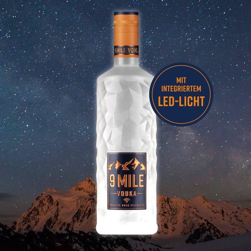 9 Mile Vodka mit LED Beleuchtung | 37,5 % vol | 0,7l Produktbild 3