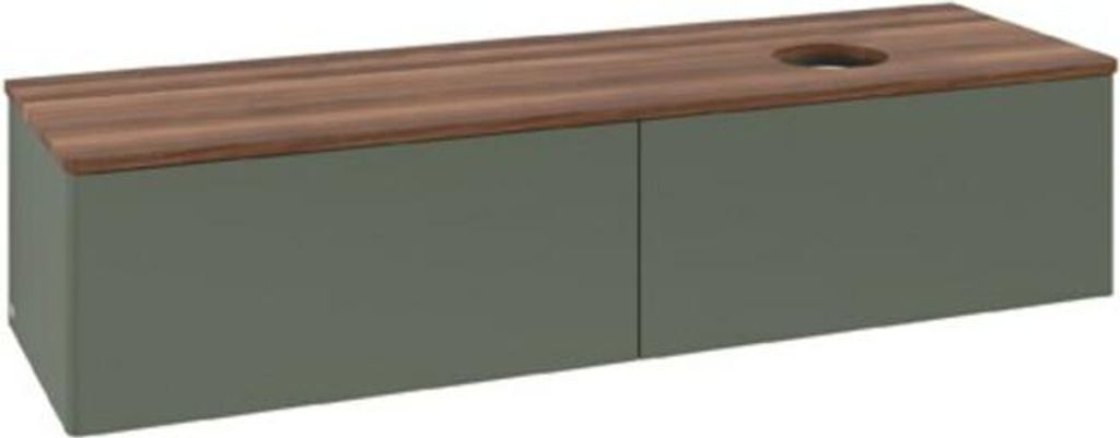 V&B Waschtischunterschrank ohne Frontstruktur Antao 160x50cm, WBP w. wal, lea gre. m Lac