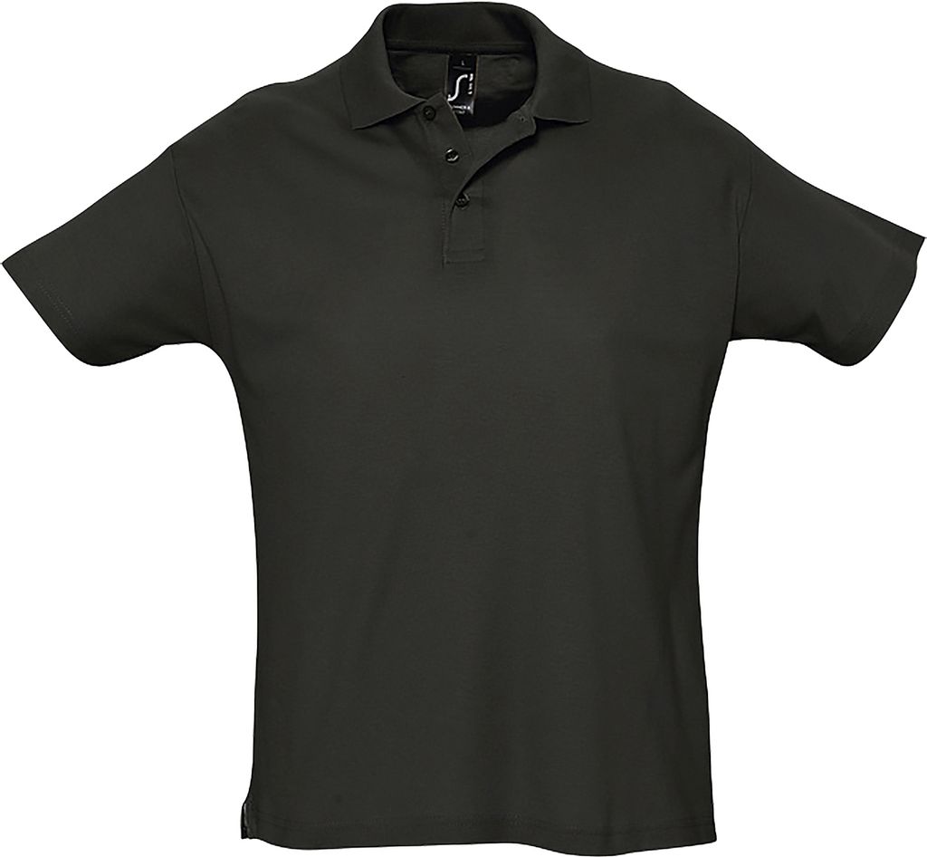 SOLS Herren Summer II Pique Polo-Shirt, Kurzarm PC318 (XXL) (Schwarz)