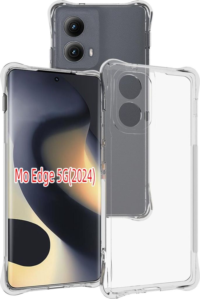 Hülle für Motorola Edge (2024) 5G Weich Transparent Handyhülle mit Verstärkte Ecken Bumper Schutzhülle