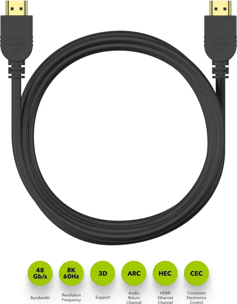 AlzaPower Core Premium HDMI 2.1 Câble 8K 3m Noir Haute Résolution Ultra