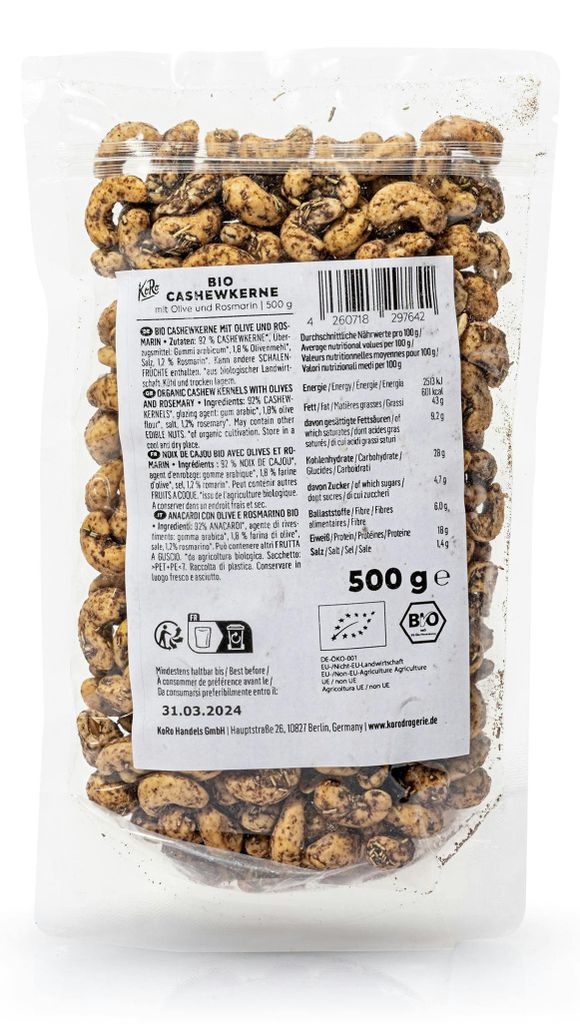 KoRo I Cashewkerne mit Olive und Rosmarin 500 g
