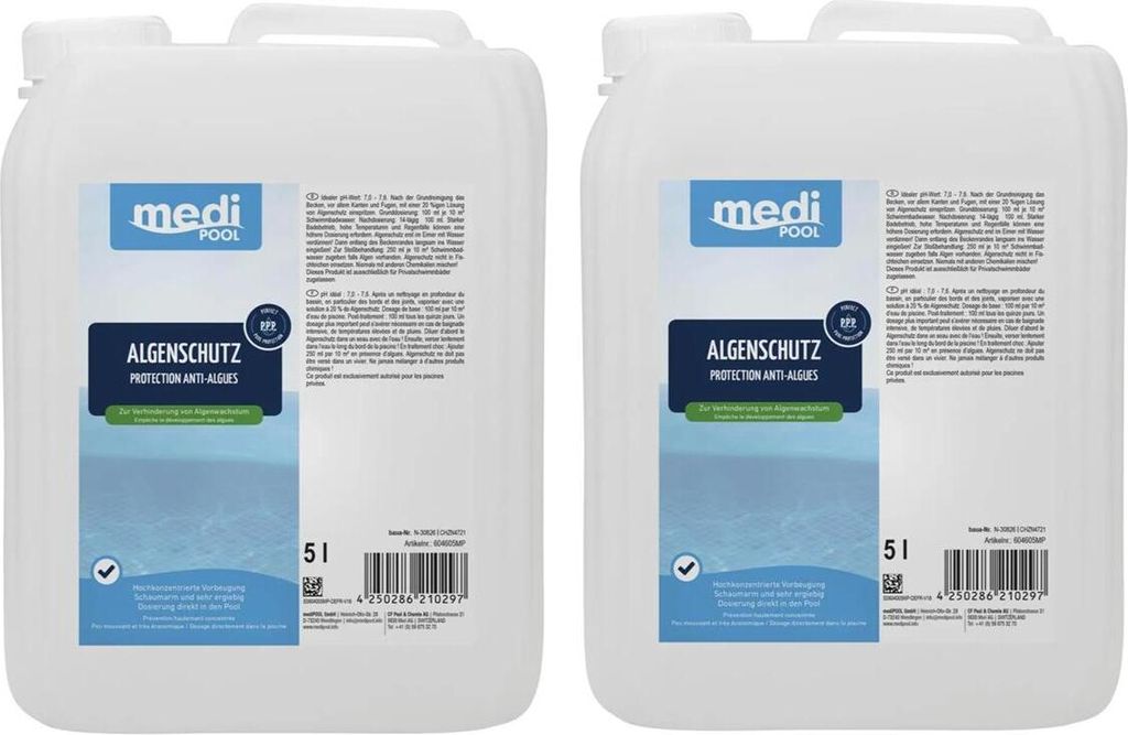 Algenschutzmittel hochkonzentriert schaumarm für Pools Produktbild 