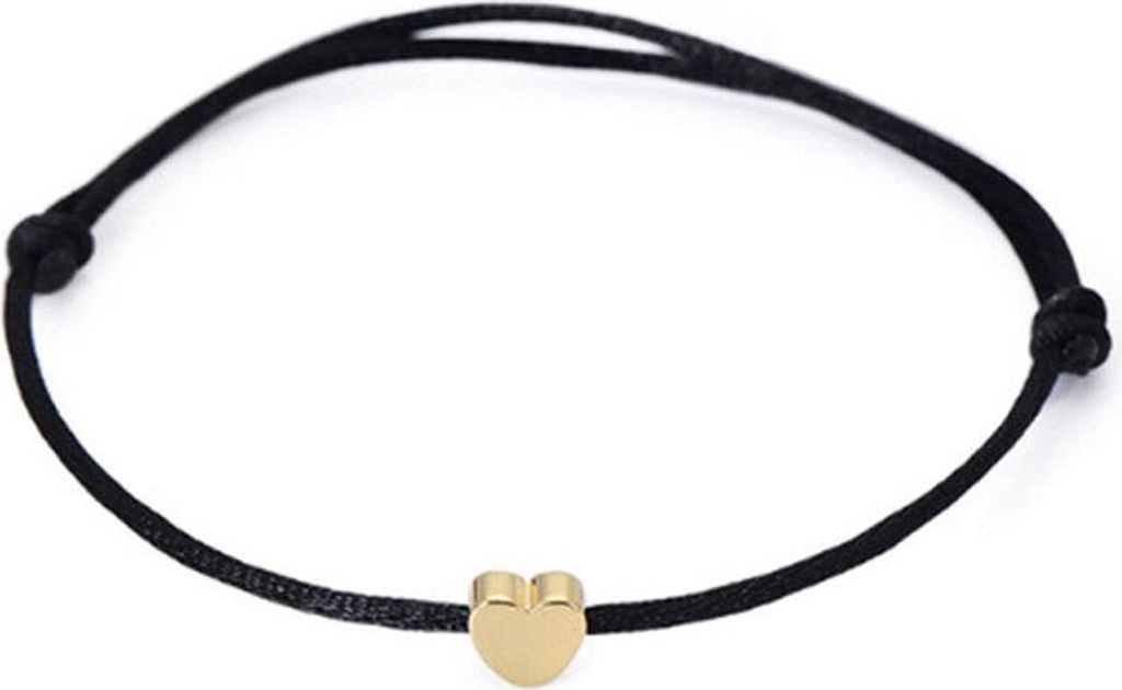 Romantischer Herz-Charm für Männer und Frauen, Glücksseil, geknotetes Armband, Armreif, Schmuck, Geschenk-Schwarz
