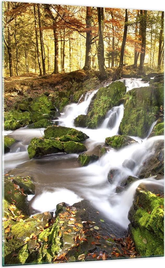 Bilder auf glas - Einteilig - Sonne Berg Bach Park - 70x100cm - Glasbilder - Wandbilder - Bilder - zum Aufhängen bereit - Wanddekoration aus Glas ...