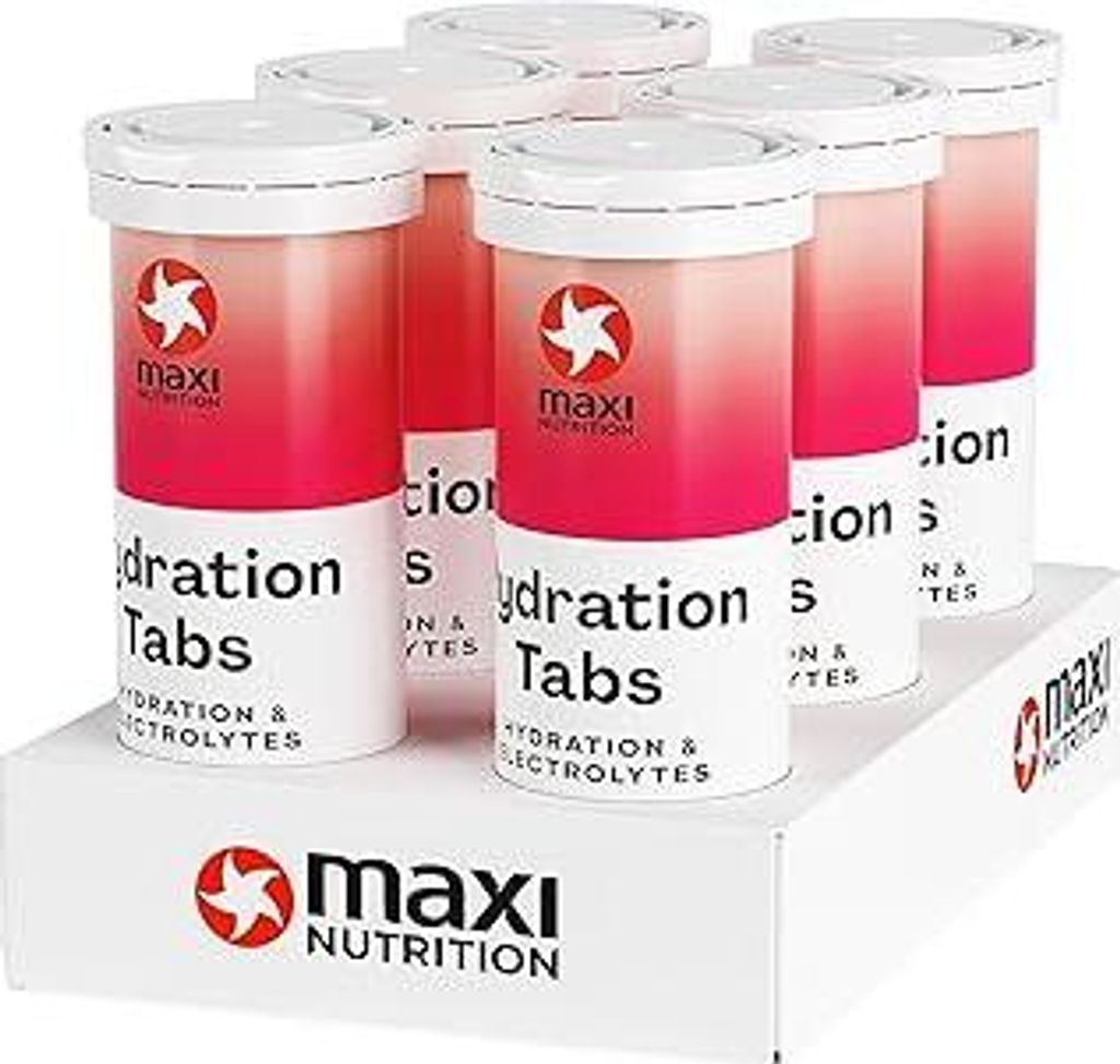 MaxiNutrition Hydration Tabs Strawberry Lemonade, 6er Pack Elektoyte-Tabletten für erfrischendes Fitnessgetränk, Regenerierung des Mineralhaushal...
