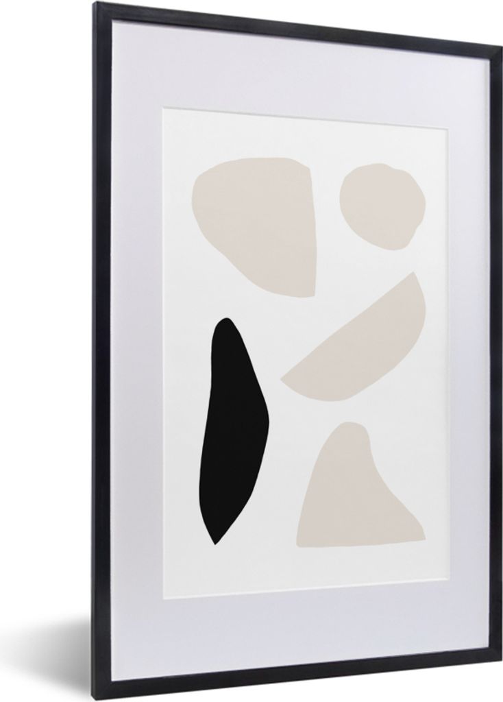 MuchoWow Gerahmtes Poster Pastell - Abstrakt - Minimalismus 40x60 cm - Poster mit Schwarzem Bilderrahmen Wandposter Rahmen Foto Bilder - Poster i...