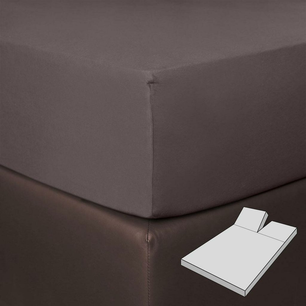 Bettwaren-Shop Boxspring Split Spannbetttuch 180x200 - 200x220 cm graphit