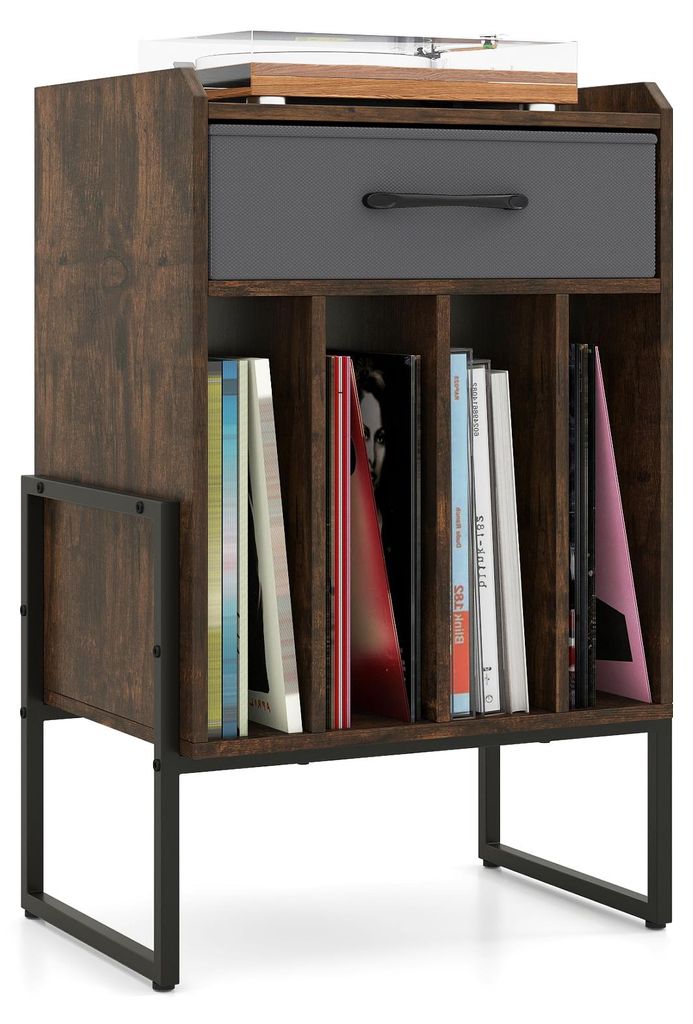Stojak na gramofon COSTWAY, regał na płyty winylowe z Zdjęcie produktu 